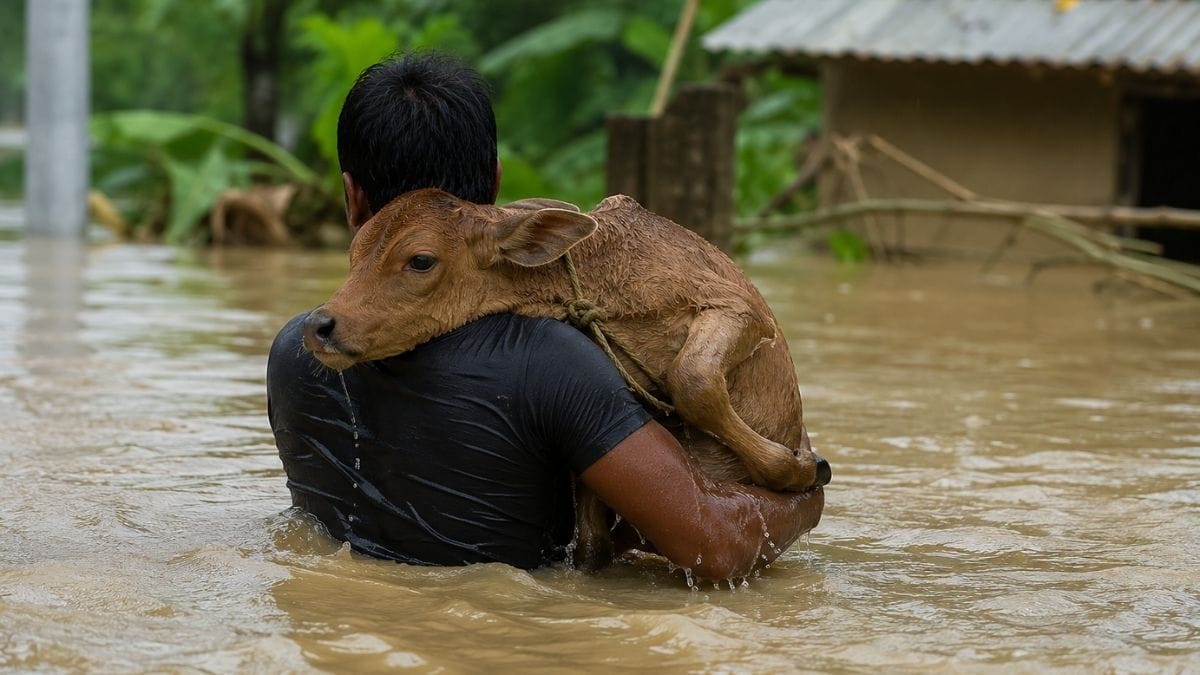 കനത്ത മഴയിലും വെള്ളപ്പൊക്കത്തിലും കന്നുകാലികളുടെ സുരക്ഷ ഉറപ്പാക്കാൻ